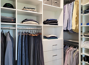 Custom Walk-In Closet with Built-In Bureau