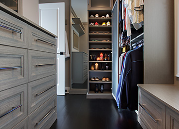 Functional Closet With Floating Shelves