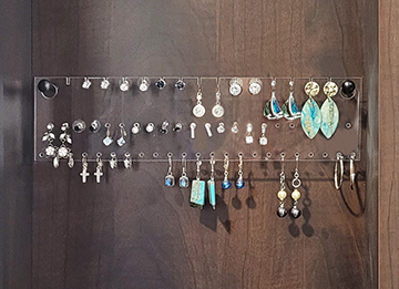 Custom Acrylic Earring Holders for Rylex Closet Designs
