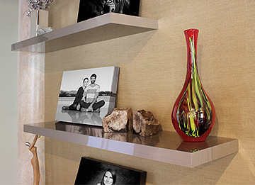 Floating Wall Shelves and Mirror