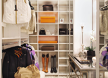 Glamorous Master Closet with Mirror Doors