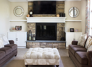 Fireplace Cabinets with Shelves