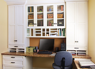 Home Office with Seeded Glass Inserts