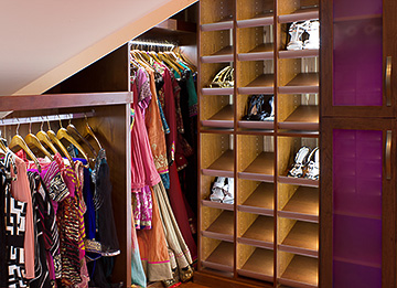 LED Spectrum Lighted Master Closet Cabinets