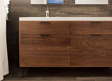 Walnut Modern Floating Vanity