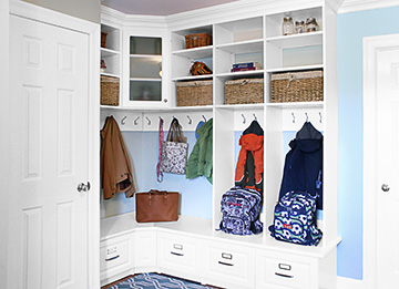 Family Mudroom Lockers with Seat Bench