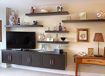 Floating Wall Shelves and Mirror