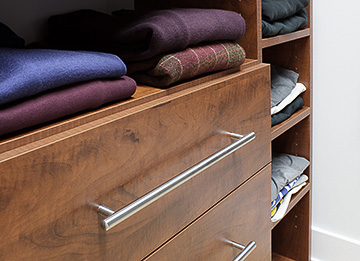 Floor to Ceiling Master Closet with Tie Rack