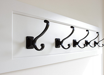 Coat and Cap Hooks for Mudrooms