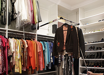 Elegant Walk-In Closet with Wardrobe Lifts