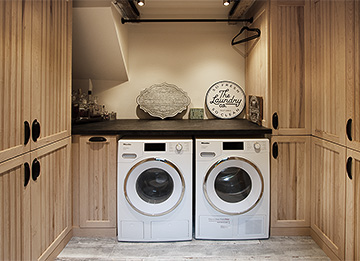 Custom Maple Laundry Storage Cabinets in Orange County, NY