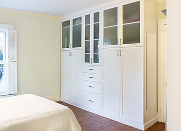 Wardrobe Armoires with Glass Door Inserts