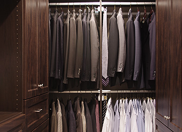 Men's Walkin Closet with Adjustable Shoe Shelves