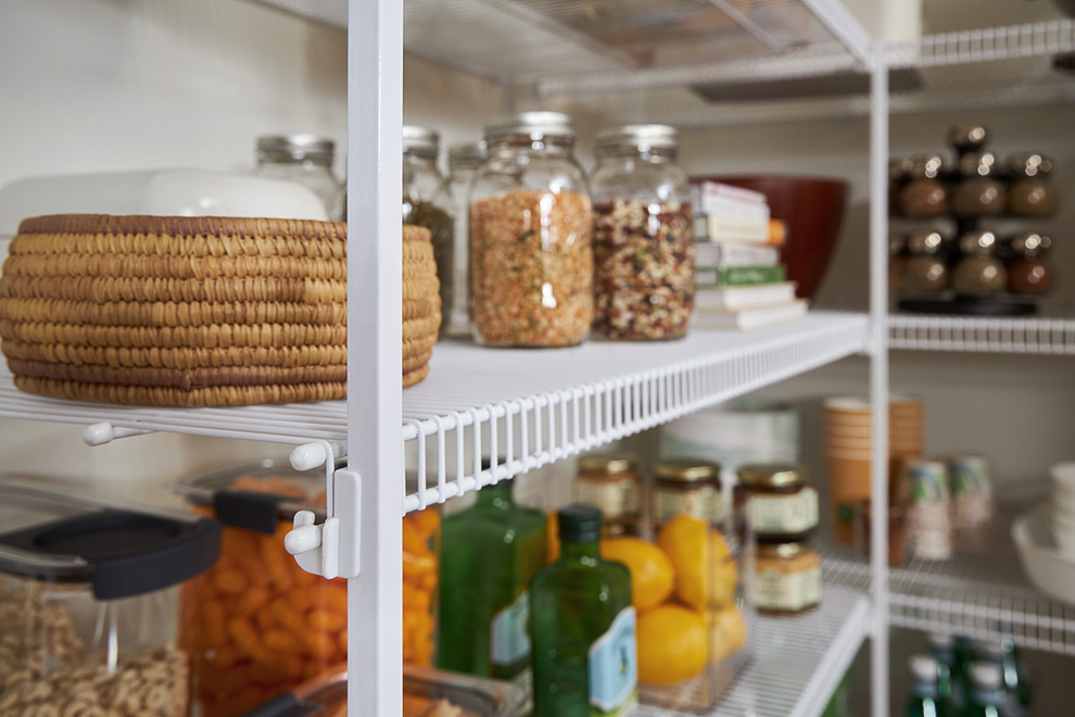 Close Up of Pantry Wire Shelving